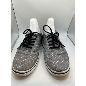 Vans Off the Wall Gray Polka Dot Canvas Lace‎ Up Sneakers Womens 8.5 Gray Shoe